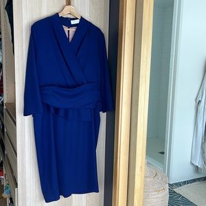 The Fold London Wool Arlington Dress - UK 16 (US 12) - Blue/Purple